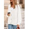 imagePRETTYGARDEN Fall Chunky Cardigan Sweaters for Women 2026 Button Long Lantern Sleeve Knit Oversized Coats with PocketsWhite