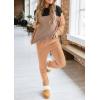 imagePRETTYGARDEN Lounge Sets for Women Fall 2024 Matching Sets 2 Piece Outfit Long Sleeve Ribbed Color Block Sweatsuits