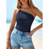 imagePRETTYGARDEN One Shoulder Going Out Tops for Women Trendy 2026 Summer Y2K Clothes Sleeveless Fitted Spring Fashion ShirtsNavy Blue