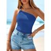 imagePRETTYGARDEN One Shoulder Going Out Tops for Women Trendy 2026 Summer Y2K Clothes Sleeveless Fitted Spring Fashion ShirtsRoyal Blue