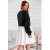 imagePRETTYGARDEN Womens 2024 Fall Oversized Sweatshirt Dress Long Sleeve Crewneck Pullover Mini Dresses Black WhiteMedium