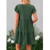 imagePRETTYGARDEN Womens 2024 Summer Casual Short Dress Cap Sleeve V Neck Tiered Ruffle Swing A Line Dresses GreenMedium