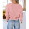 imagePRETTYGARDEN Womens 2025 Spring Fashion T Shirts Puff Long Sleeve Crewneck Casual Basic Tee Tops Blouses PinkMedium