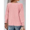 imagePRETTYGARDEN Womens 2025 Spring Fashion T Shirts Puff Long Sleeve Crewneck Casual Basic Tee Tops Blouses PinkMedium