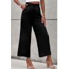 imagePRETTYGARDEN Womens Casual Summer Work Pants High Waisted Palazzo Pant Flowy Wide Leg Trousers with Pockets BlackLarge