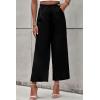 imagePRETTYGARDEN Womens Casual Summer Work Pants High Waisted Palazzo Pant Flowy Wide Leg Trousers with Pockets BlackLarge
