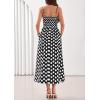 imagePRETTYGARDEN Womens Polka Dot Dress 2026 Summer Spaghetti Strap Smocked Sundress Beach Vacation Wedding Guest Midi DressesBlack