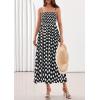 imagePRETTYGARDEN Womens Polka Dot Dress 2026 Summer Spaghetti Strap Smocked Sundress Beach Vacation Wedding Guest Midi DressesBlack