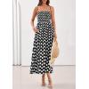 imagePRETTYGARDEN Womens Polka Dot Dress 2026 Summer Spaghetti Strap Smocked Sundress Beach Vacation Wedding Guest Midi DressesBlack