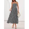 imagePRETTYGARDEN Womens Polka Dot Dress 2026 Summer Spaghetti Strap Smocked Sundress Beach Vacation Wedding Guest Midi DressesBlack