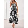 imagePRETTYGARDEN Womens Polka Dot Dress 2026 Summer Spaghetti Strap Smocked Sundress Beach Vacation Wedding Guest Midi DressesBlack