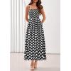 imagePRETTYGARDEN Womens Polka Dot Dress 2026 Summer Spaghetti Strap Smocked Sundress Beach Vacation Wedding Guest Midi DressesBlack