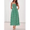 imagePRETTYGARDEN Womens Polka Dot Dress 2026 Summer Spaghetti Strap Smocked Sundress Beach Vacation Wedding Guest Midi DressesGreen