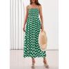 imagePRETTYGARDEN Womens Polka Dot Dress 2026 Summer Spaghetti Strap Smocked Sundress Beach Vacation Wedding Guest Midi DressesGreen