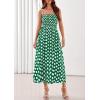 imagePRETTYGARDEN Womens Polka Dot Dress 2026 Summer Spaghetti Strap Smocked Sundress Beach Vacation Wedding Guest Midi DressesGreen