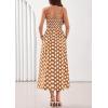 imagePRETTYGARDEN Womens Polka Dot Dress 2026 Summer Spaghetti Strap Smocked Sundress Beach Vacation Wedding Guest Midi DressesKhaki