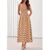 imagePRETTYGARDEN Womens Polka Dot Dress 2026 Summer Spaghetti Strap Smocked Sundress Beach Vacation Wedding Guest Midi DressesKhaki