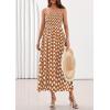 imagePRETTYGARDEN Womens Polka Dot Dress 2026 Summer Spaghetti Strap Smocked Sundress Beach Vacation Wedding Guest Midi DressesKhaki