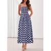 imagePRETTYGARDEN Womens Polka Dot Dress 2026 Summer Spaghetti Strap Smocked Sundress Beach Vacation Wedding Guest Midi DressesNavy Blue