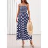 imagePRETTYGARDEN Womens Polka Dot Dress 2026 Summer Spaghetti Strap Smocked Sundress Beach Vacation Wedding Guest Midi DressesNavy Blue