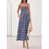 imagePRETTYGARDEN Womens Polka Dot Dress 2026 Summer Spaghetti Strap Smocked Sundress Beach Vacation Wedding Guest Midi DressesNavy Blue