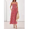 imagePRETTYGARDEN Womens Polka Dot Dress 2026 Summer Spaghetti Strap Smocked Sundress Beach Vacation Wedding Guest Midi DressesRed
