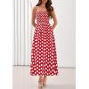 imagePRETTYGARDEN Womens Polka Dot Dress 2026 Summer Spaghetti Strap Smocked Sundress Beach Vacation Wedding Guest Midi DressesRed