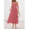 imagePRETTYGARDEN Womens Polka Dot Dress 2026 Summer Spaghetti Strap Smocked Sundress Beach Vacation Wedding Guest Midi DressesRed