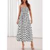 imagePRETTYGARDEN Womens Polka Dot Dress 2026 Summer Spaghetti Strap Smocked Sundress Beach Vacation Wedding Guest Midi DressesWhite