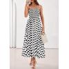 imagePRETTYGARDEN Womens Polka Dot Dress 2026 Summer Spaghetti Strap Smocked Sundress Beach Vacation Wedding Guest Midi DressesWhite