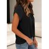 imagePRETTYGARDEN Womens Tops Dressy Casual Summer 2026 Short Sleeve Blouses Crew Neck Pleated Basic T Shirts Spring ClothesBlack