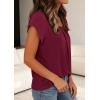 imagePRETTYGARDEN Womens Tops Dressy Casual Summer 2026 Short Sleeve Blouses Crew Neck Pleated Basic T Shirts Spring ClothesBurgundy