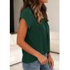 imagePRETTYGARDEN Womens Tops Dressy Casual Summer 2026 Short Sleeve Blouses Crew Neck Pleated Basic T Shirts Spring ClothesDark Green