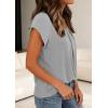 imagePRETTYGARDEN Womens Tops Dressy Casual Summer 2026 Short Sleeve Blouses Crew Neck Pleated Basic T Shirts Spring ClothesGrey
