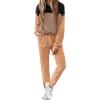 imagePRETTYGARDEN Lounge Sets for Women Fall 2024 Matching Sets 2 Piece Outfit Long Sleeve Ribbed Color Block Sweatsuits
