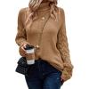 imagePRETTYGARDEN Womens 2024 Fall Fashion Pullover Sweaters Turtleneck Long Sleeve Cable Knit Sweater Casual Chunky Jumper Tops