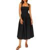 imagePRETTYGARDEN Womens 2024 Summer Maxi Dress Halter Neck Backless Ruffle Smocked Casual Long Flowy Boho Dresses BlackSmall