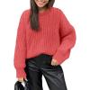 imagePRETTYGARDEN Womens Fall Sweaters Casual Long Sleeve Pullover Crewneck Ribbed Knit Jumper Tops Plain Blouse