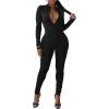 imagePRETTYGARDEN Womens Sexy Bodycon Jumpsuit Long Sleeve Zipper One Piece Romper Outfits Clubwear