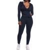 imagePRETTYGARDEN Womens Two Piece Tracksuit Set Long Sleeve Zipper Hoodie Jacket with Sweatpants Sweatsuit Jogger Workout Set