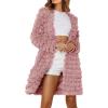 imagePRETTYGARDEN Womens Winter Faux Fur Jackets Fall Fashion Open Front Long Shaggy Coat Outerwear