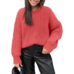 imagePRETTYGARDEN Womens Fall Sweaters Casual Long Sleeve Pullover Crewneck Ribbed Knit Jumper Tops Plain Blouse