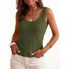 imagePRETTYGARDEN Crochet Tops for Women 2026 Resort Wear Summer Boho Sleeveless Sweater Tank Tops Beach Vacation Spring ClothesArmy Green