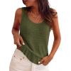 imagePRETTYGARDEN Crochet Tops for Women 2026 Resort Wear Summer Boho Sleeveless Sweater Tank Tops Beach Vacation Spring ClothesArmy Green