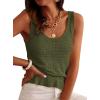 imagePRETTYGARDEN Crochet Tops for Women 2026 Resort Wear Summer Boho Sleeveless Sweater Tank Tops Beach Vacation Spring ClothesArmy Green