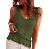 imagePRETTYGARDEN Crochet Tops for Women 2026 Resort Wear Summer Boho Sleeveless Sweater Tank Tops Beach Vacation Spring ClothesArmy Green