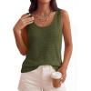 imagePRETTYGARDEN Crochet Tops for Women 2026 Resort Wear Summer Boho Sleeveless Sweater Tank Tops Beach Vacation Spring ClothesArmy Green