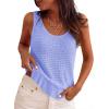 imagePRETTYGARDEN Crochet Tops for Women 2026 Resort Wear Summer Boho Sleeveless Sweater Tank Tops Beach Vacation Spring ClothesBaby Blue