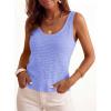 imagePRETTYGARDEN Crochet Tops for Women 2026 Resort Wear Summer Boho Sleeveless Sweater Tank Tops Beach Vacation Spring ClothesBaby Blue