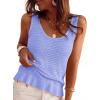 imagePRETTYGARDEN Crochet Tops for Women 2026 Resort Wear Summer Boho Sleeveless Sweater Tank Tops Beach Vacation Spring ClothesBaby Blue